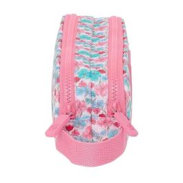 Safta Portatodo Doble Reciclado Moos Flores 21x8x6 cm