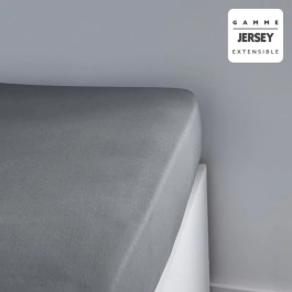 Today TODAYESSENTIALTODAY Juego de sábanas bajeras, 90 x 190+25 cm, 1 persona, 100% jersey de algodón, Acero, TOD3574641208097