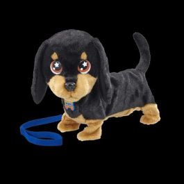 Bizak 64559091 Waggles, Mi Perrito Salchicha interactivo que camina, ladra, mueve la cola. Peluche suave, incluye correa