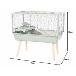 Zolux ZOL3336027056636 Jaula Elevada Néolife para Hámsteres 78x48x75 cm Verde
