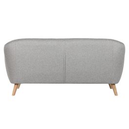 DKD Home Decor Sofá Scandi de 3 plazas, Poliéster/Madera, Gris Natural, 172x82x82 cm, Desmontable