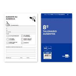 Liderpapel Talonario 103 Ausentes Octavo Original 105 x 155 mm Precio: 10.50000006. SKU: B1HBXHAHGK