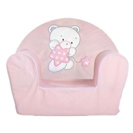 Creaciones Llopis Sillón Infantil Osito Sweet Rosa, Material Poliéster, Dimensiones 44x34x53 cm, Para Niños +18 Meses