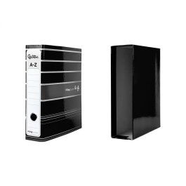 Liderpapel Archivador de Palanca A4 Filing System Forrado con Caja y Compresor Metálico Lomo 80mm Negro