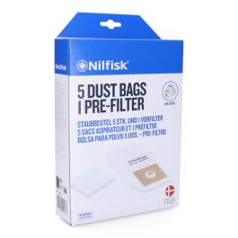 Nilfisk Bolsa de Aspirador Silex Sintética Blanca Compatible con Coupé, Go, Force 60/66, One, Compact Serie, Force 122-144 con 5 Unidades + 1 Filtro Precio: 17.69000035. SKU: S7919866