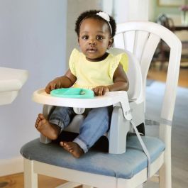 Ingenuity ING12914129401 Asiento Elevado de Aprendizaje para Comidas, Modelo Plato Twist & Dine, Naranja y Azul, Niños 6 Meses a 3 Años