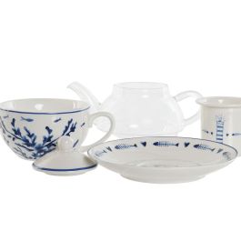 Tetera Atlantico DKD Home Decor Blanco Azul 13.5 x 14 x 16.5 cm Set de 3 Tetera Atlantico DKD Home Decor Blanco Azul 13.5 x 14 x 16.5 cm Set de 3