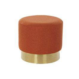DKD Home Decor Reposapies Glam Terracota Dorado, 45 cm Ancho x 45 cm Fondo x 40 cm Alto, Altura Asiento 40 cm, Metal y Microfibra Precio: 37.99884. SKU: S3033339