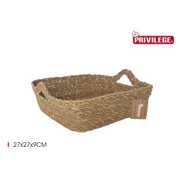 Inde Cesta Cónica de Mimbre Cuadrada con Asa 27 cm x 27 cm x 9 cm (8 Unidades) Precio: 23.50000048. SKU: B16GLBEKJK