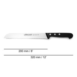 Arcos Cuchillo Panero Serie Universal 200 mm, Acero NITRUM®, Bactiproof Silver, Resistente y Ecológico
