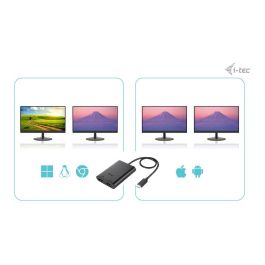 Adaptador HDMI i-Tec C31DUAL4K60HDMI Negro