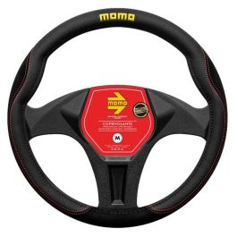 Momo MOMLSWC0COMKR Funda Volante Comfort Microfibra Negro/Rojo 38-39 cm, Agarre Firme y Confort, Estilo Deportivo Universal