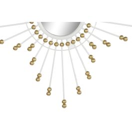 DKD Home Decor Espejo Glam Blanco Dorado 80 x 80 cm