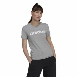 Camiseta de Manga Corta Mujer Adidas Essentials Logo Mujer Gris claro (L)