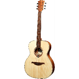 LAG Guitarra Acústica Lâg Auditorium Tramontane 70 - Natural, Folk, Abeto Engelmann Macizo, Caoba, Satinado