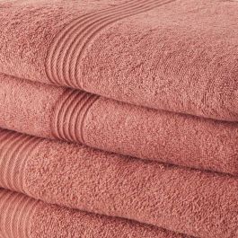 Today Juego de 4 Toallas de Baño Terracota 100% Algodón 450 GSM - Incluye 2 de 50x100 cm y 2 de 70x130 cm