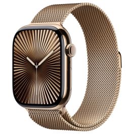 Apple Watch Series 10 GPS + Cellular 46mm Titanio Dorado Caja con Correa Milanesa Dorada S/M Precio: 986.8899997. SKU: B18DQTXN57