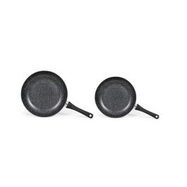 Livoo MEN124GR Juego de 2 Sartenes de Cocina Efecto Piedra Color Gris Livoo MEN124GR Juego de 2 Sartenes de Cocina Efecto Piedra Color Gris
