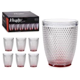 Vaso de Cristal con Puntos Agua 300 ml Rojo Vivalto - 8x10x8 cm (48 Unidades) Precio: 87.99790098. SKU: S3608940