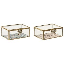 DKD Home Decor Joyero Shabby Beige Verde 11 x 6 x 14 cm (4 Unidades)