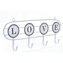 DKD Home Decor Perchero de Pared Urban Blanco de Metal y MDF 40x16x4 cm - Pack de 4 Unidades