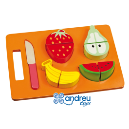 Ambitoys Juego didáctico de bandeja para cortar frutas 21,4x15x3 cm