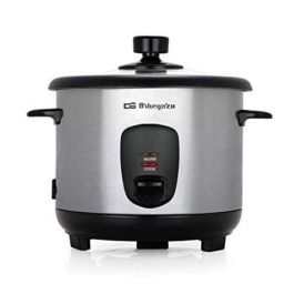 Orbegozo CO 3025 Arrocera 400W 1L con Mantenimiento de Calor, Olla Antiadherente Extraíble, Vaporera y Cuerpo Acero Inoxidable