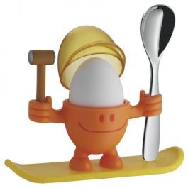 WMF 0616687450 McEgg Eierbecher con Cuchara, Naranja - Soporte para Huevos