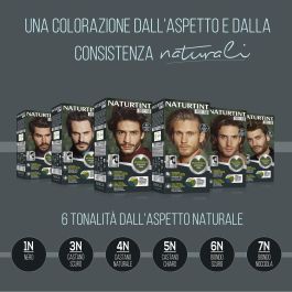Naturtint #5N castaño claro Tinte sin amoniaco para cabello y barba hombre - Cobertura total canas, ingredientes naturales, 1 ud