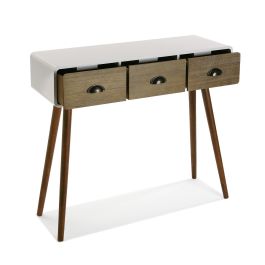 Mesa de Entrada Versa con 3 Cajones - Madera de Pino y MDF - 30x80x90 cm Mesa de Entrada Versa con 3 Cajones - Madera de Pino y MDF - 30x80x90 cm