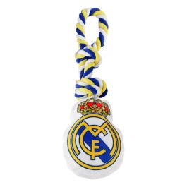 Cerdá Juguete de Cuerda para Perro | Licencia Oficial Real Madrid | Accesorios para Mascotas | Ideal para Masticar y Jugar | Blanco | 15x33x10 cm