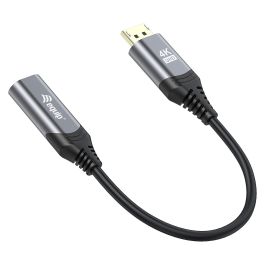 Equip Adaptador Cable DisplayPort a HDMI 1.2, 4K 60Hz, 18 Gbps, HDCP 2.2, HDR, Conectores Dorados, 15 cm, Carcasa Aluminio