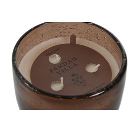 DKD Home Decor Vela Moderna Decorativa Ambar de Cristal y Cera 320gr | Pack 9 Unidades con 1kg Peso Neto y Medidas 10.5x8.7x10.5 cm