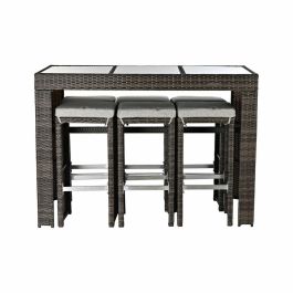 Mesa Bar Terraza Y Jardin DKD Home Decor Marron Claro 80 x 100 x 143 cm Set de 7