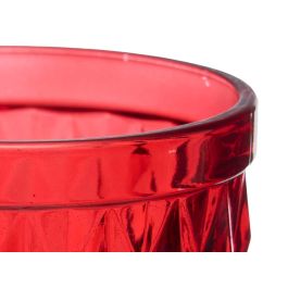 Vivalto Vaso Diamante, Vidrio Rojo, 250 ml, Apto para Lavavajillas, 8x10x8 cm (24 Unidades)