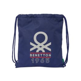 Bolsa Mochila con Cuerdas Benetton Varsity Gris Azul marino 35 x 40 x 1 cm