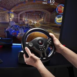 Subsonic Volante de Conducción Universal Cableado con Pedales y Paletas 180° Compatible Switch, PS4, Xbox One, PC