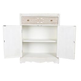 DKD Home Decor Armario Boho Natural Blanco 42 x 180 x 80 cm