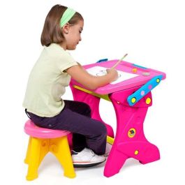 Molto Pupitre magnético rosa con 30 accesorios, 90 cm. Escritorio infantil de Plástico, recomendado para niños de 3 a 99 años