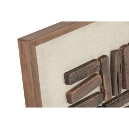 DKD Home Decor Cuadro Moderno de Madera Reciclada Pino Blanco Natural 62x62x4 cm (2 Unidades)