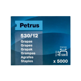 Grapas Petrus Clavadora 530/12 Mm. Cobreadas Caja De 5000