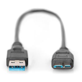 Digitus Cable USB 3.0 Conector USB A a Micro-USB B Macho/Macho, 0.25m, USB 3.2 Gen 1 (3.1 Gen 1), Negro