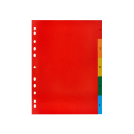 Q-connect Separadores Plástico Juego de 5 Separadores DIN A4 Multitaladro