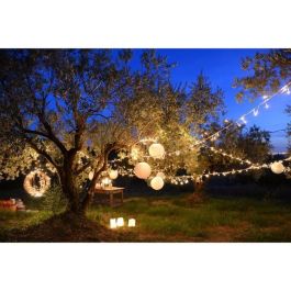 Lumi Jardin Guirnalda Solar Yogy 200 LED - Luz Blanca Cálida 17m con Panel Remoto para Exterior e Interior - Encendido Automático