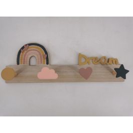 DKD Home Decor Perchero Kids Natural Multicolor MDF 7 x 17 x 48 cm (4 Unidades) Precio: 16.50000044. SKU: B1GDTGBAQK
