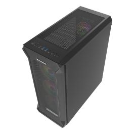 GENESIS Irid 505 V2 ARGB Midi Tower Gaming PC, 4 Ventiladores ARGB, Panel Lateral Cristal Templado, Filtros Antipolvo, USB 3.0, Negro