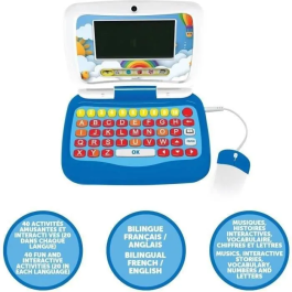 Lexibook LEX3380743095233 Portátil Educativo Bilingüe FR/EN con 40 Actividades en 6 Categorías