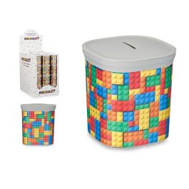 Hucha de plástico cuadrada Pincello 9x10x9 cm, surtidos puzzle (48 Unidades)