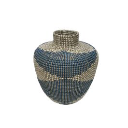 DKD Home Decor Jarron Mediterraneo Natural Azul Seagrass 40 x 48 x 40 cm Precio: 63.50000019. SKU: B16AM5QPH7