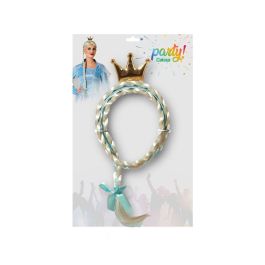 Diadema Corona Con Trenza Azul